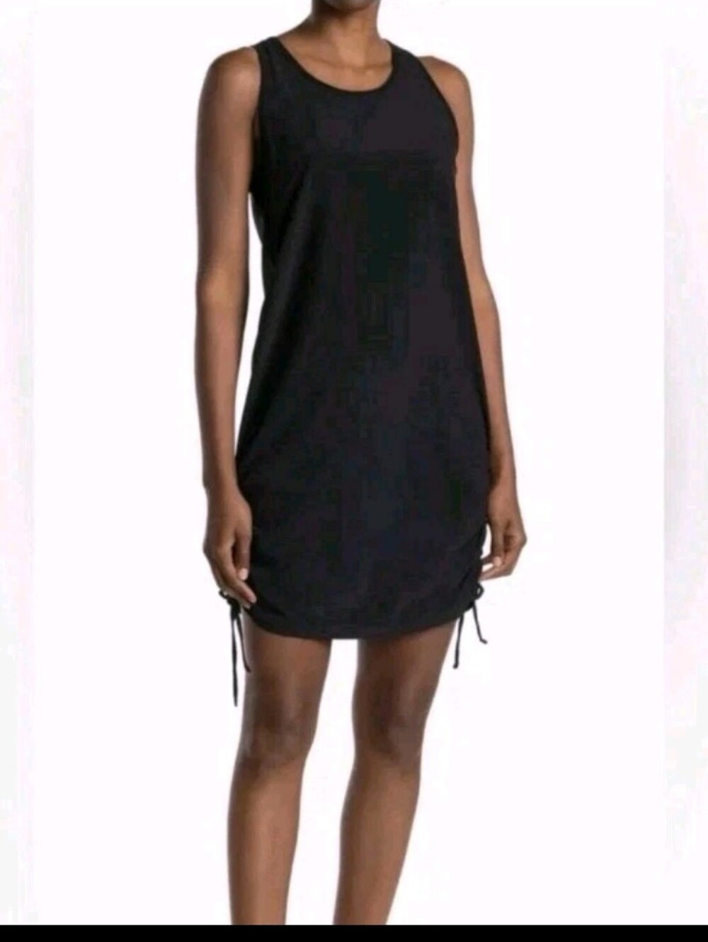 Z By Zella Sporty Black Lightweight Sleeveless Drawstring Tank Dress Sz. XS